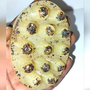 Hand crafted Hibiscus Vanilla Citrus massage soap bar infused with real Lavender